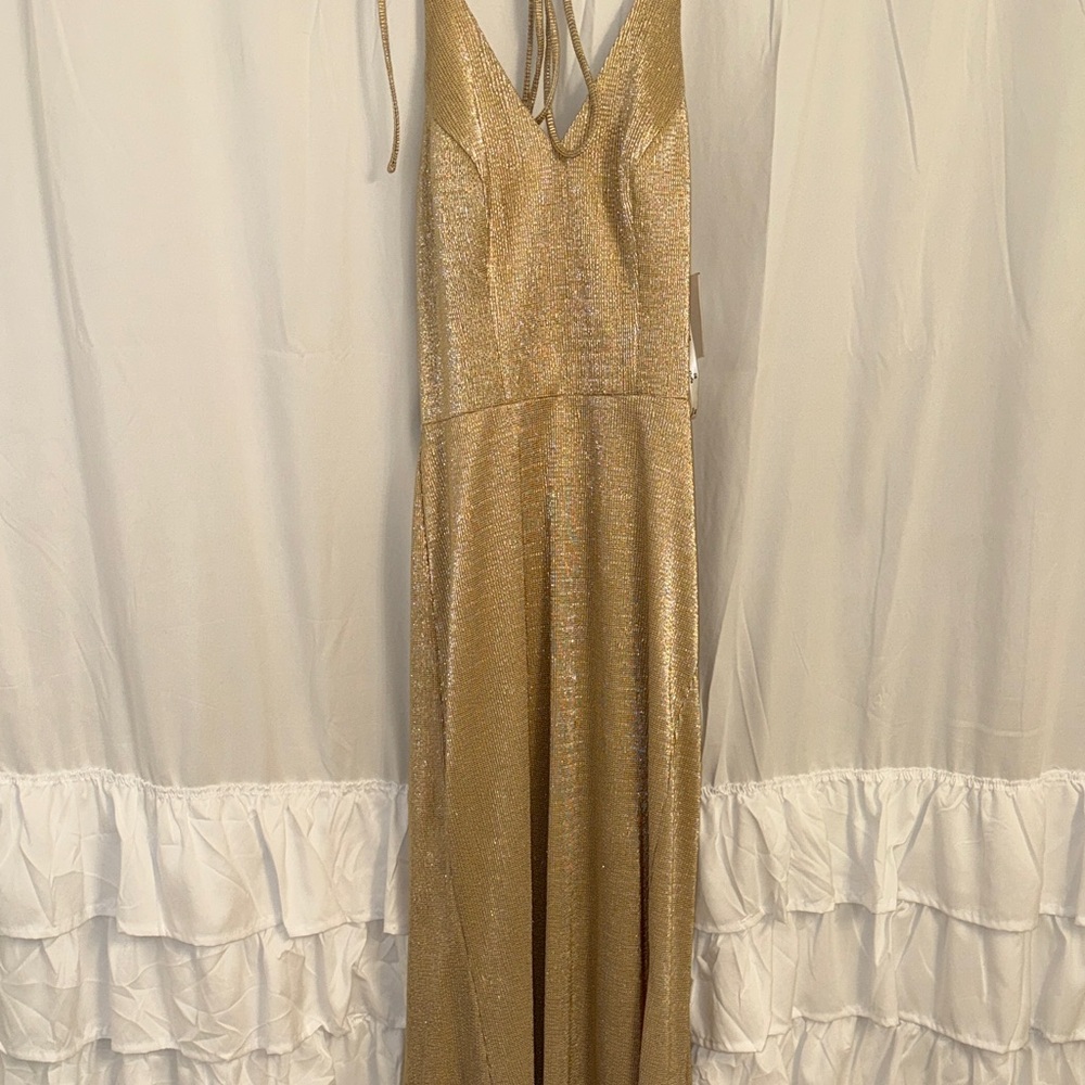 David's Bridal Gold Maxi Dress - Picture 4 of 5